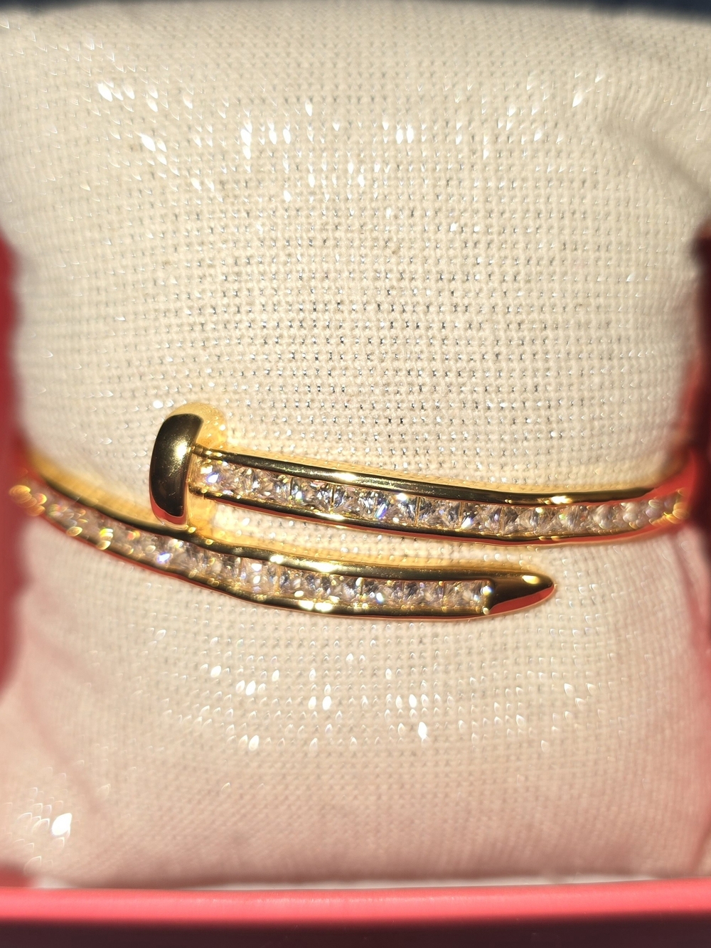 Gold-Tone Crystal Nail Cuff Bracelet - Women's Jewelry